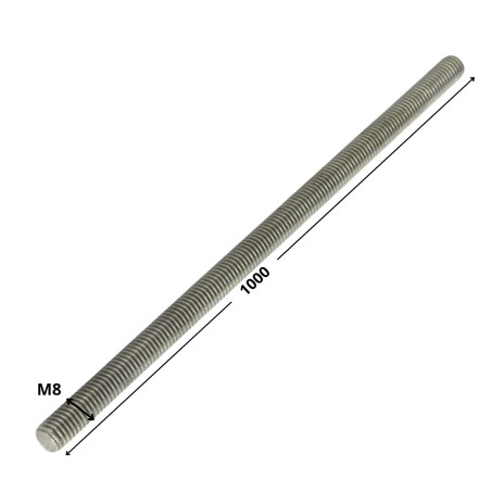 1 x Tige filetée M8 Longueur 1 mètre Inox A4