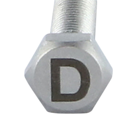 1 x Vis métaux Tête hexagonale TH 8X35 Inox A4 avec gravure de lettre "D"