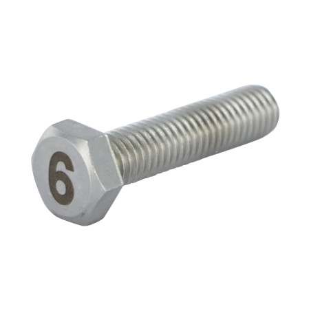 1 x Vis métaux Tête hexagonale TH 8X35 Inox A4 Gravure CHIFFRE 6