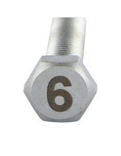 Vis métaux Tête hexagonale TH 8X35 Inox A4 Gravure CHIFFRE 6 2