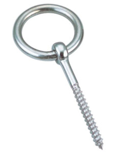 Piton Anneau Filetage Bois 12X100 Filetée sur 80 Inox A4