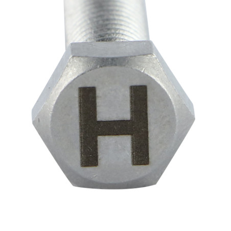 1 x Vis métaux Tête hexagonale TH 8X35 Inox A4 avec gravure de lettre "H"