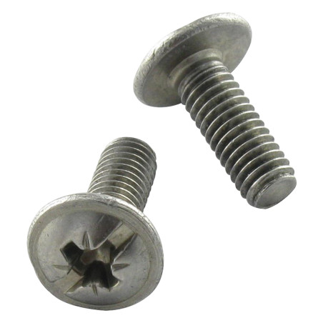 1 x Vis métaux Poelier POZI et fendu 6X16 Inox