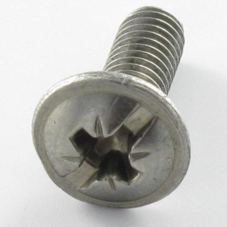 1 x Vis métaux Poelier POZI et fendu 6X16 Inox