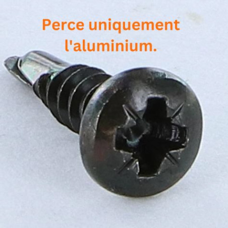 1 x Vis autoperceuse Inox A2 Noir Tête cylindrique bombée TCB Pozi 3.5X13