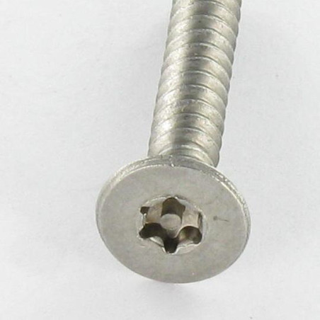 1 x Vis tôle Inviolable Inox A2 Tête fraisée TORX T20 avec téton 4.2X13