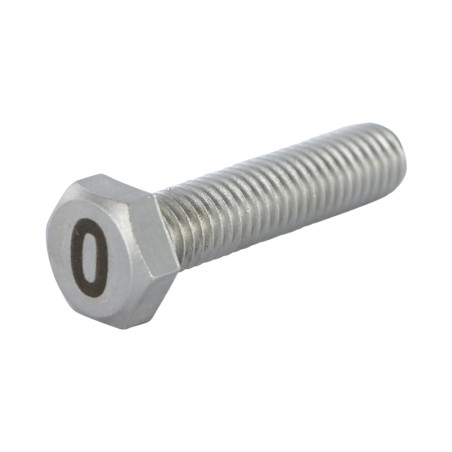 1 x Vis métaux Tête hexagonale TH 8X35 Inox A4 Gravure CHIFFRE 0