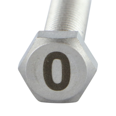 1 x Vis métaux Tête hexagonale TH 8X35 Inox A4 Gravure CHIFFRE 0