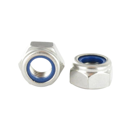 1 x Ecrou frein M8 Pas fin Pas de 100 Inox A2