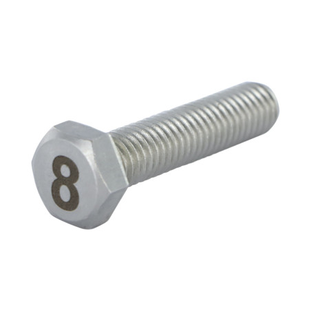 1 x Vis métaux Tête hexagonale TH 8X35 Inox A4 Gravure CHIFFRE 8