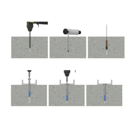 1 x Vis béton Tête fraisée TORX T45 8X120 Bimétal