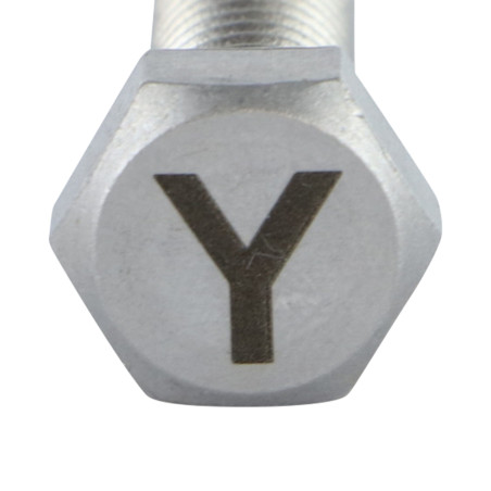 1 x Vis métaux Tête hexagonale TH 8X35 Inox A4 avec gravure de lettre "Y"