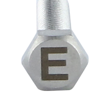 1 x Vis métaux Tête hexagonale TH 8X35 Inox A4 avec gravure de lettre "E"