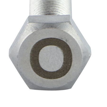 1 x Vis métaux Tête hexagonale TH 8X35 Inox A4 avec gravure de lettre "O"
