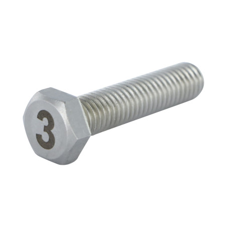 1 x Vis métaux Tête hexagonale TH 8X35 Inox A4 Gravure CHIFFRE 3