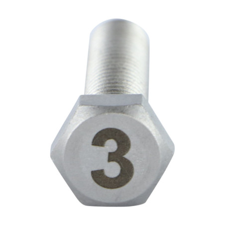 1 x Vis métaux Tête hexagonale TH 8X35 Inox A4 Gravure CHIFFRE 3