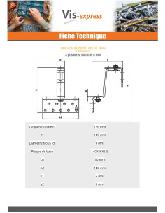 Crochet De pour toitutre VARIO 140X56X5 /5 Inox A2 2