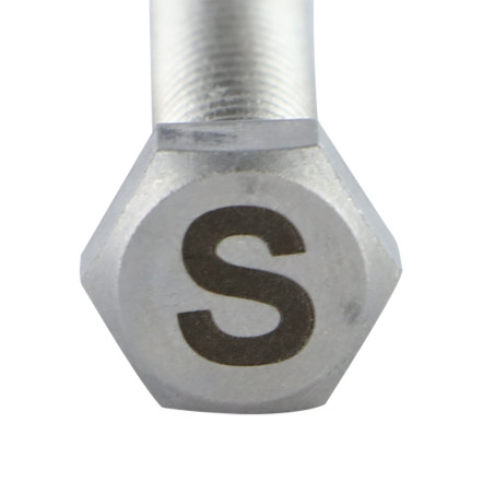 1 x Vis métaux Tête hexagonale TH 8X35 Inox A4 avec gravure de lettre "S"