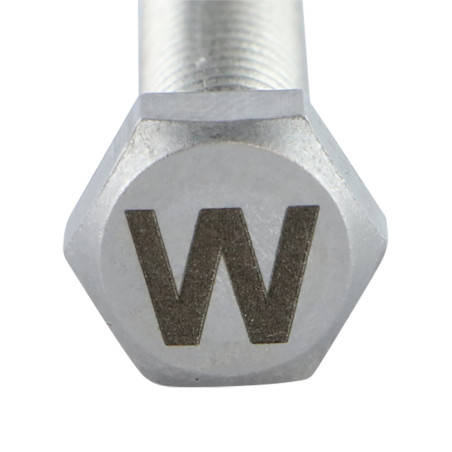 1 x Vis métaux Tête hexagonale TH 8X35 Inox A4 avec gravure de lettre "W"