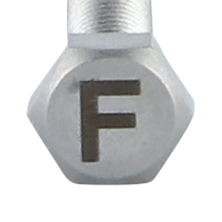 1 x Vis métaux Tête hexagonale TH 8X35 Inox A4 avec gravure de lettre "F"