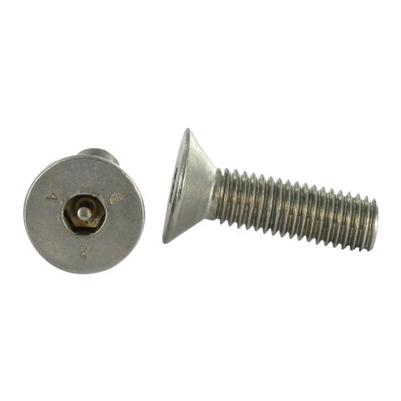 1 x Vis métaux Inox A2 Inviolable FHC tête fraisée empreinte hexagonale creuse Clé de 2 HC2 avec téton M3X10 microvis