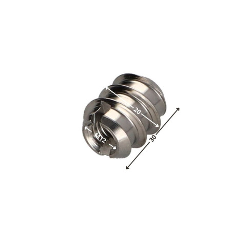 1 x Insert Fileté Bois 22X30 M12 Inox A2
