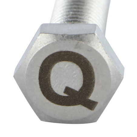 1 x Vis métaux Tête hexagonale TH 8X35 Inox A4 avec gravure de lettre "Q"