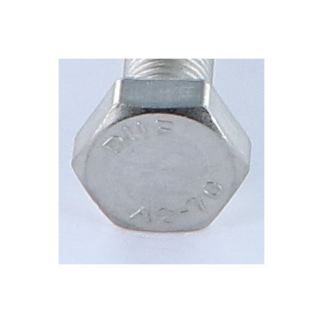 1 x Vis métaux Tête hexagonale TH M10X100 Pas fin Pas de 125 Inox A2