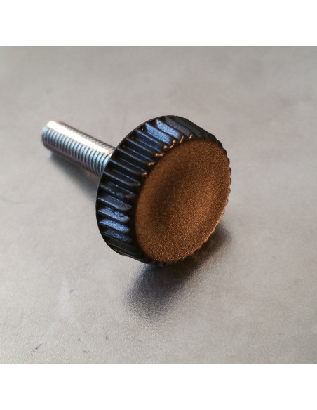 1 x Bout Serrage nylon noir M4X12 Diamètre de tête: 20