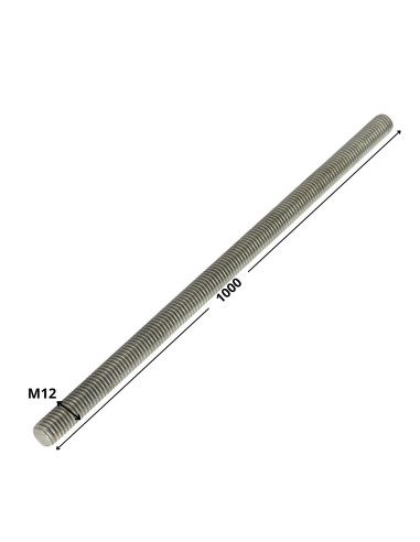 1 x Tige filetée M12 Longueur 1 mètre Inox A4