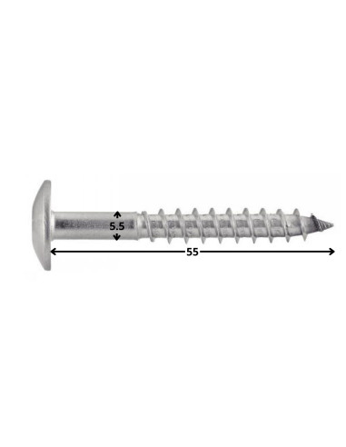 1 x Vis de facade TORX T20 5.5X55 Diamètre de...