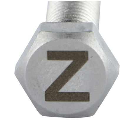 1 x Vis métaux Tête hexagonale TH 8X35 Inox A4 avec gravure de lettre "Z"