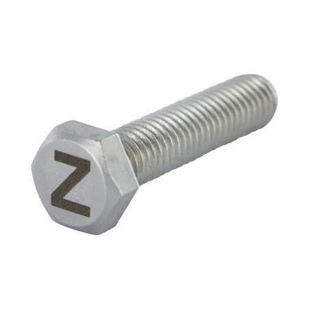 1 x Vis métaux Tête hexagonale TH 8X35 Inox A4 avec gravure de lettre "Z"