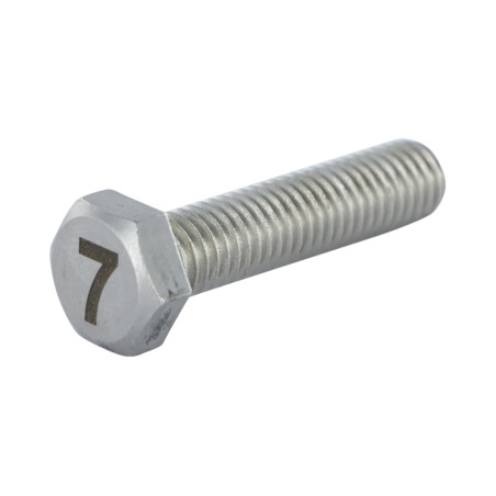1 x Vis métaux Tête hexagonale TH 8X35 Inox A4 Gravure CHIFFRE 7