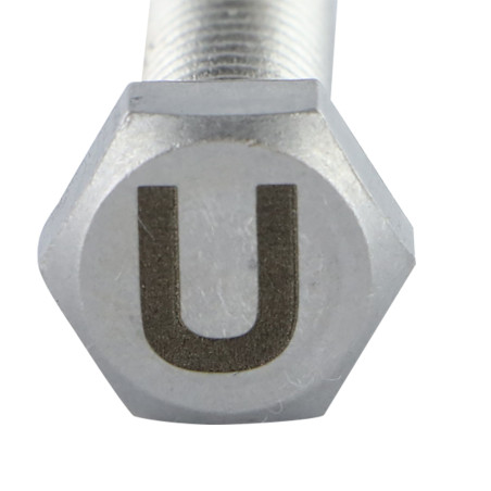 1 x Vis métaux Tête hexagonale TH 8X35 Inox A4 avec gravure de lettre "U"
