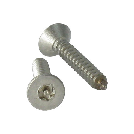 1 x Vis tôle Inviolable Inox A2 Tête fraisée TORX T25 avec téton 4.8X19