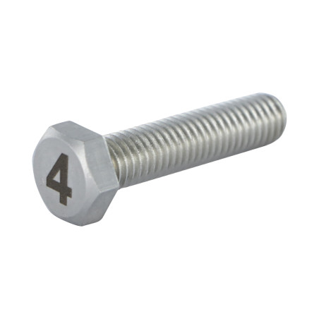 1 x Vis métaux Tête hexagonale TH 8X35 Inox A4 Gravure CHIFFRE 4