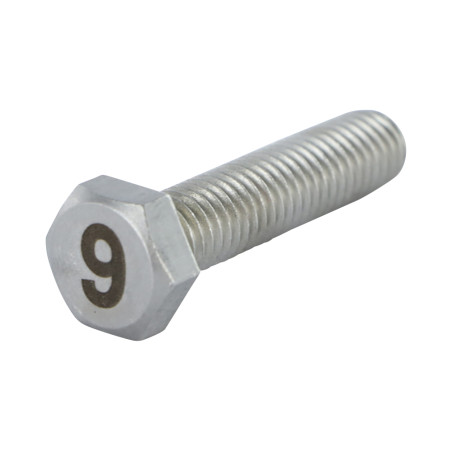 1 x Vis métaux Tête hexagonale TH 8X35 Inox A4 Gravure CHIFFRE 9