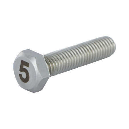 1 x Vis métaux Tête hexagonale TH 8X35 Inox A4 Gravure CHIFFRE 5