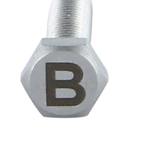 1 x Vis métaux Tête hexagonale TH 8X35 Inox A4 avec gravure de lettre "B"