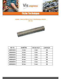 Tige filetée Inox A2 Filet Trapézoidale Droite 18X4... 2