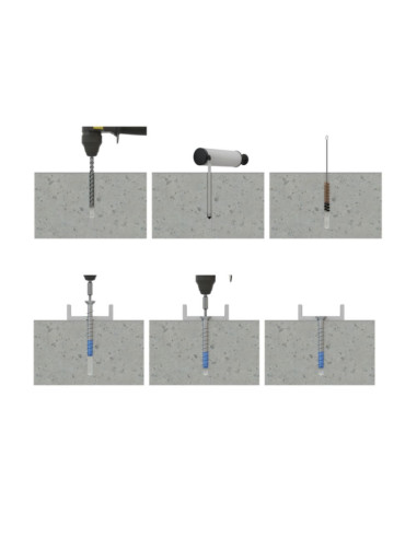 1 x Vis béton Tête fraisée TORX T50 10X90 Bimétal