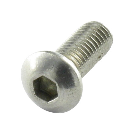 1 x Vis métaux BHC (Tête Bombée Hexagonal creux) M5X10 Filetage total Clé de 3 HC3 Inox A4