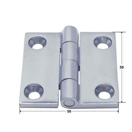 1 x Charnière Carrée 50X50 Inox A4
