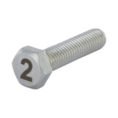 1 x Vis métaux Tête hexagonale TH 8X35 Inox A4 Gravure CHIFFRE 2