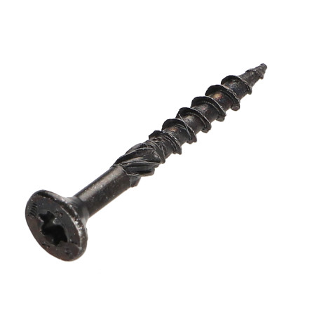 1 x Vis charpente TEKOR Tête fraisée Cranté TORX T20 4X35 Filetée sur 30 Pointe antifendage type 17 Acier zingué noir