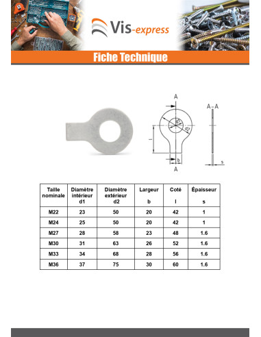 1 x Frein D Ecrou DROIT De Diamètre M5 Inox A2