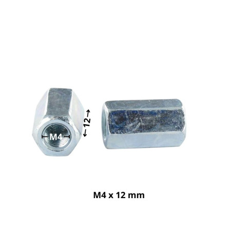 1 x Manchon Hexagonal M4X12 Surplat 7 Acier zingué