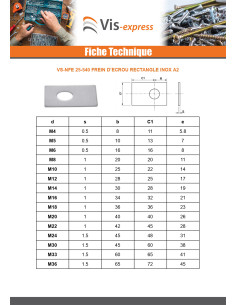 Frein D Ecrou RECTANGLE De Diamètre M8 Inox A2 2
