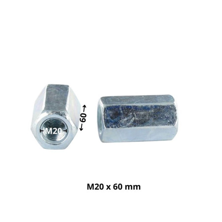 1 x Manchon Hexagonal M20X60 Surplat 30 Acier zingué
